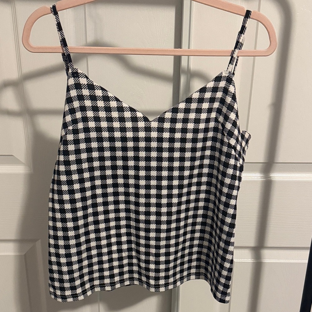 SHEIN Black and White Gingham Camisole